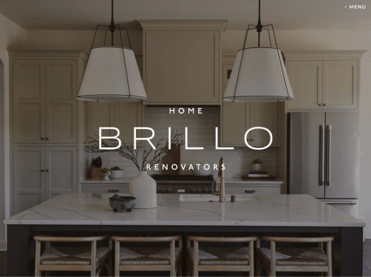 Screenshot of Brillo Home Renovators website homepage - a site built by Unbox Interactive